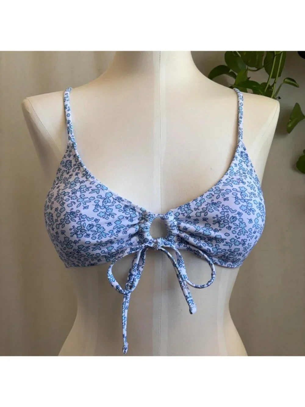 Blue Coquette Cottagecore Dainty Floral Bikini Top
